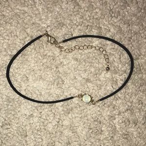 american eagle black suede choker with a jewel